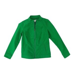 Liz Claiborne Stretch Denim Jacket Womens Size XXS Full zip long sleeve Green